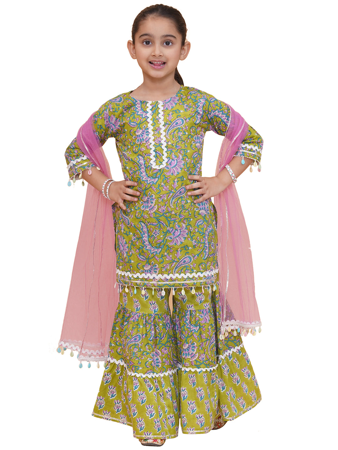 UC Printed Kurta & Sharara with Dupatta