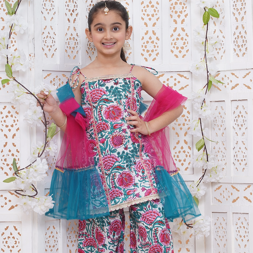 UC Printed Kurta & Sharara with Dupatta