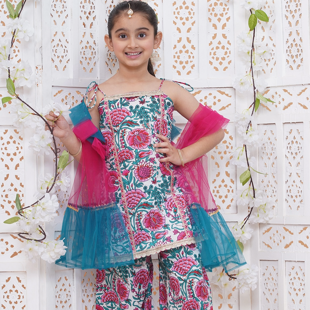 UC Printed Kurta & Sharara with Dupatta