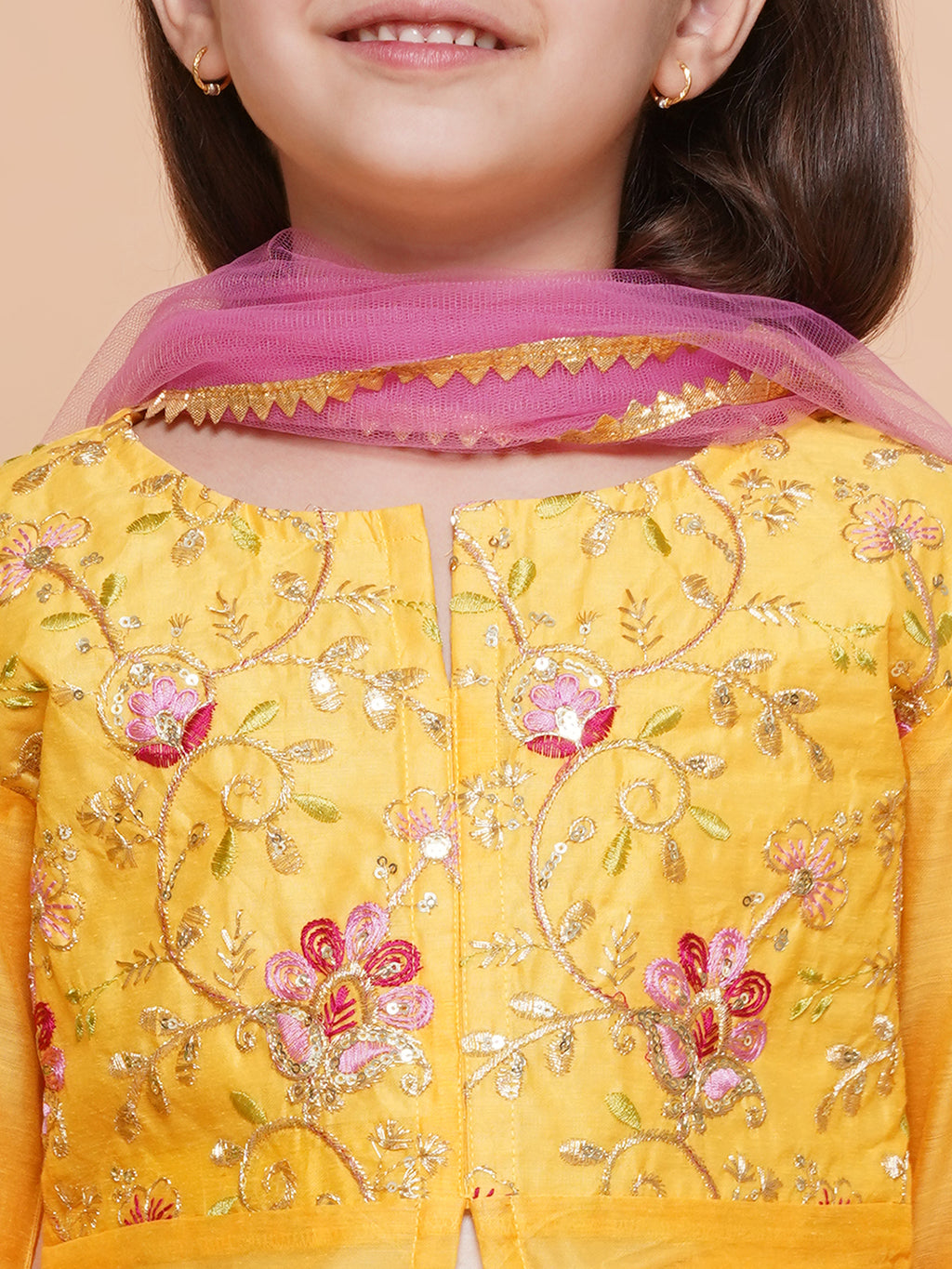 UC Silk woven Three Fourth Sleeves Embroidered Kurta & Sharara with Dupatta Set