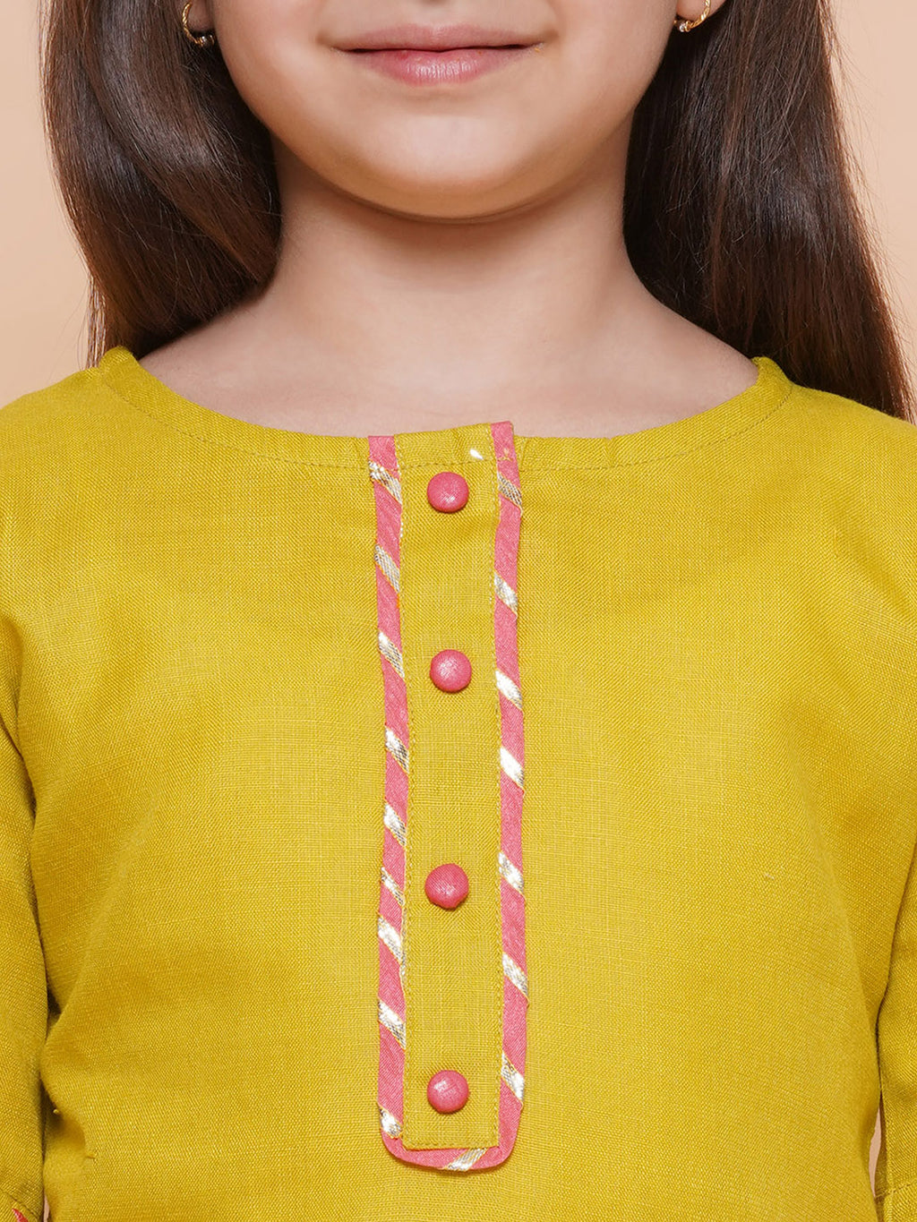 UC Cotton Woven Three Fourth Sleeves Solid Embroidered Kurta & Plazzoo Set