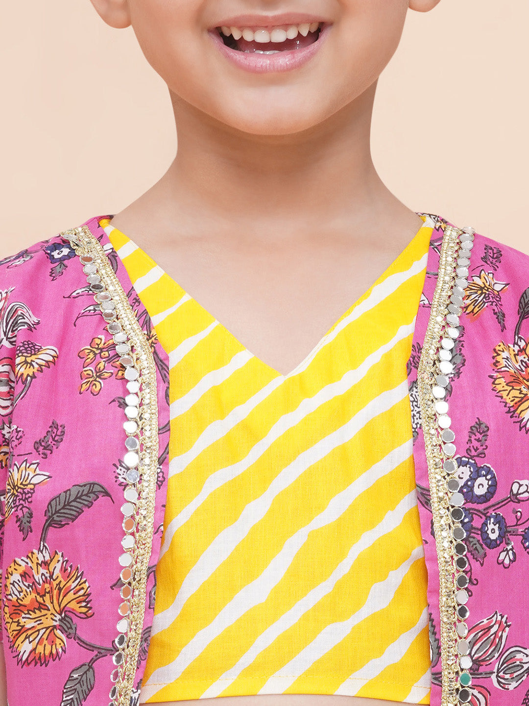 UC Embellished Lehenga Top with Jacket & Purse