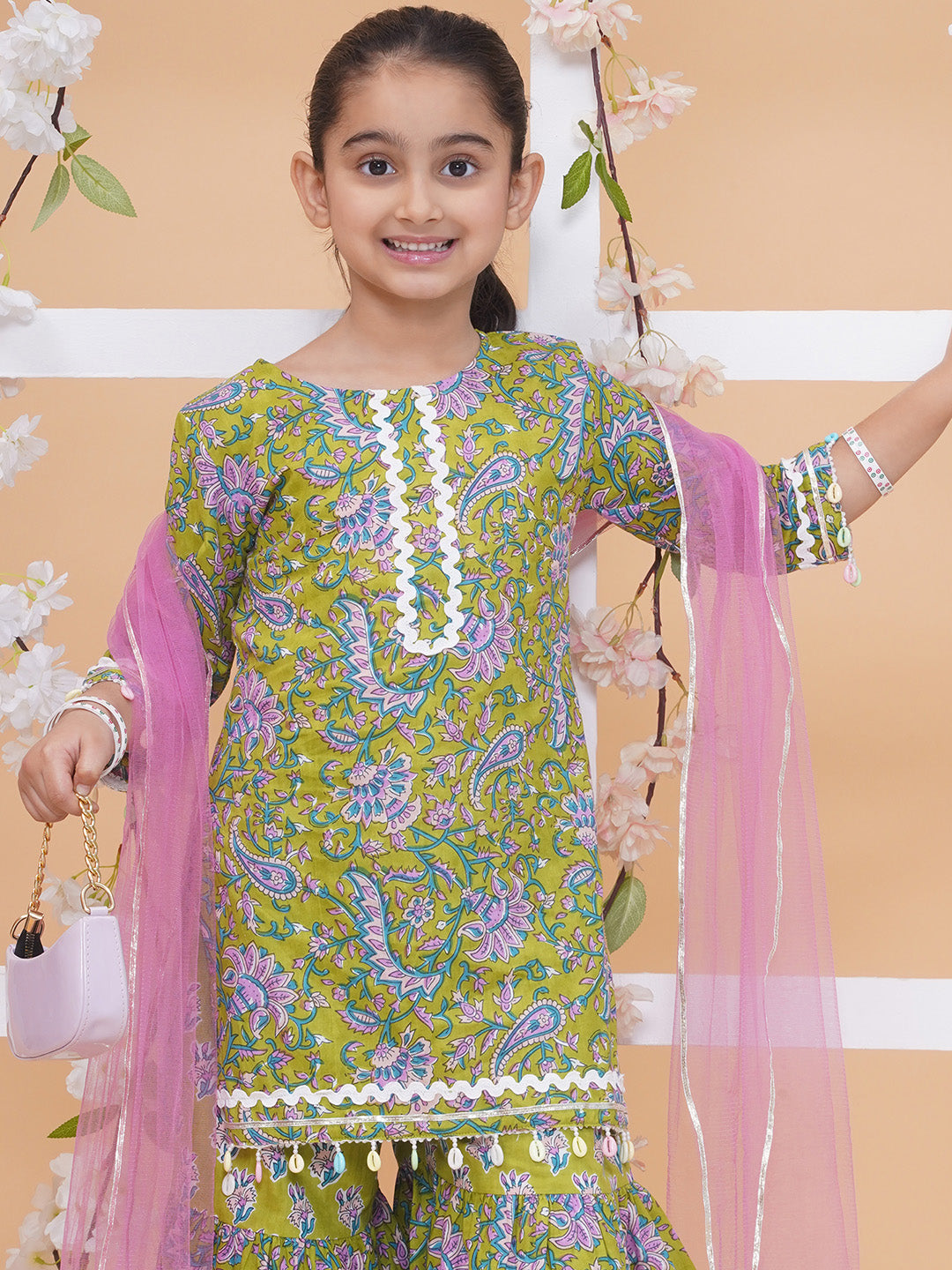 UC Printed Kurta & Sharara with Dupatta
