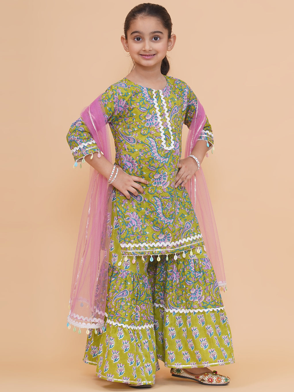 UC Printed Kurta & Sharara with Dupatta