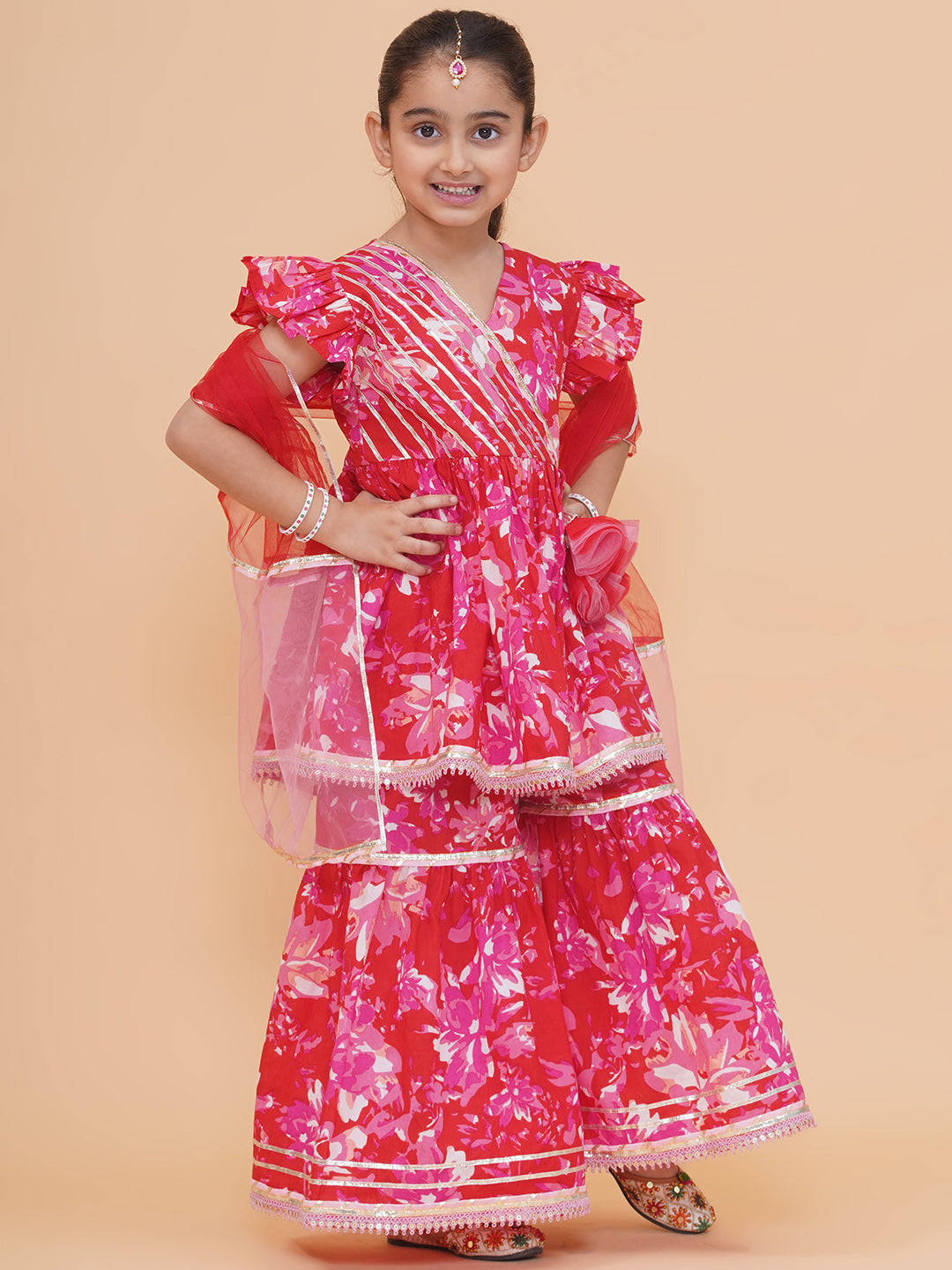 UC Printed Kurta & Sharara with Dupatta