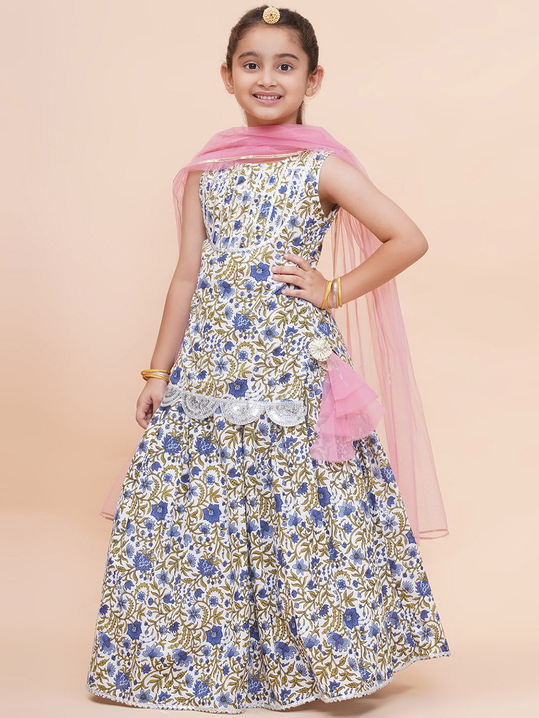 Printed Lehenga Kurta with Dupatta