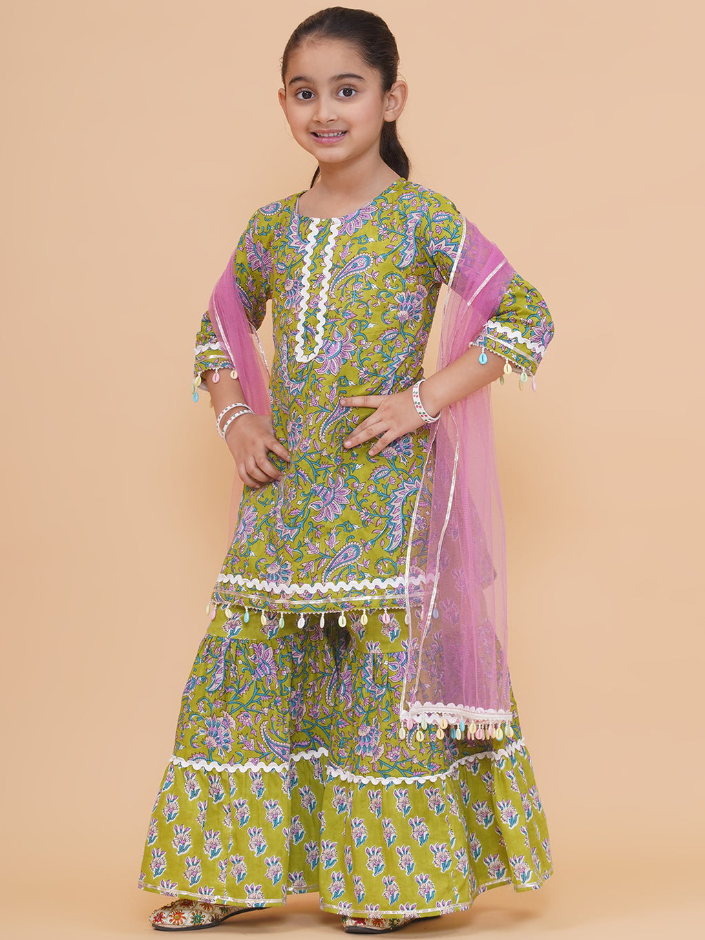 UC Printed Kurta & Sharara with Dupatta