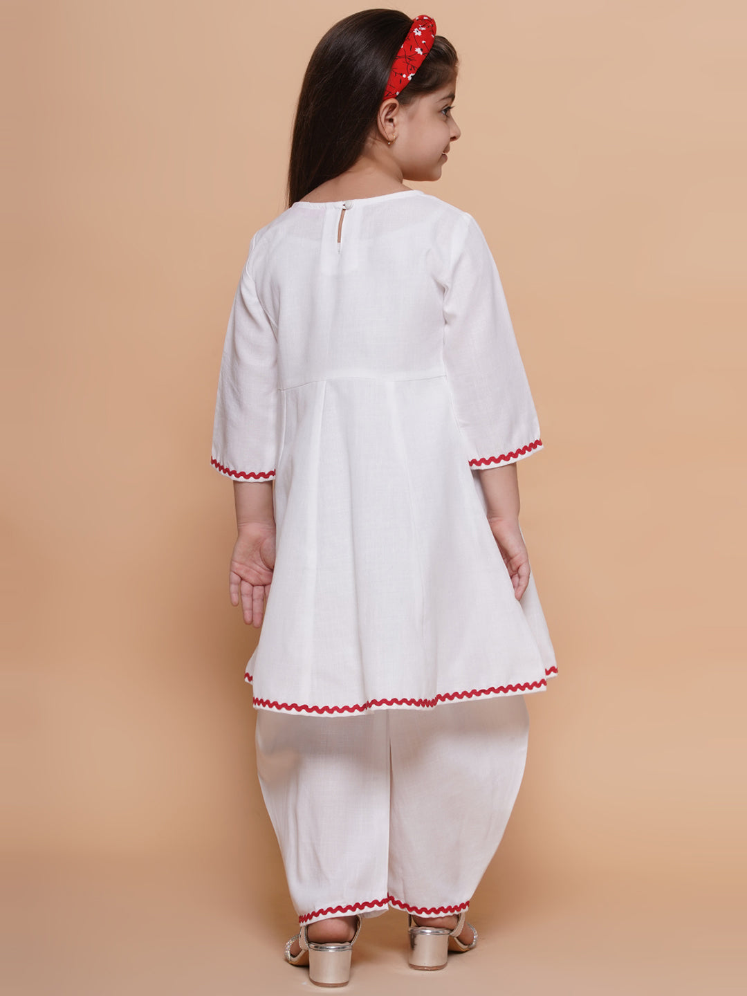 UC Cotton Woven Three Fourth Sleeves Embroidered Kurta & Salwar Set