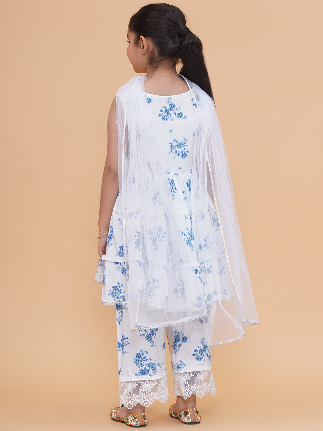 UC Printed White Kurta & Plazzo with Dupatta
