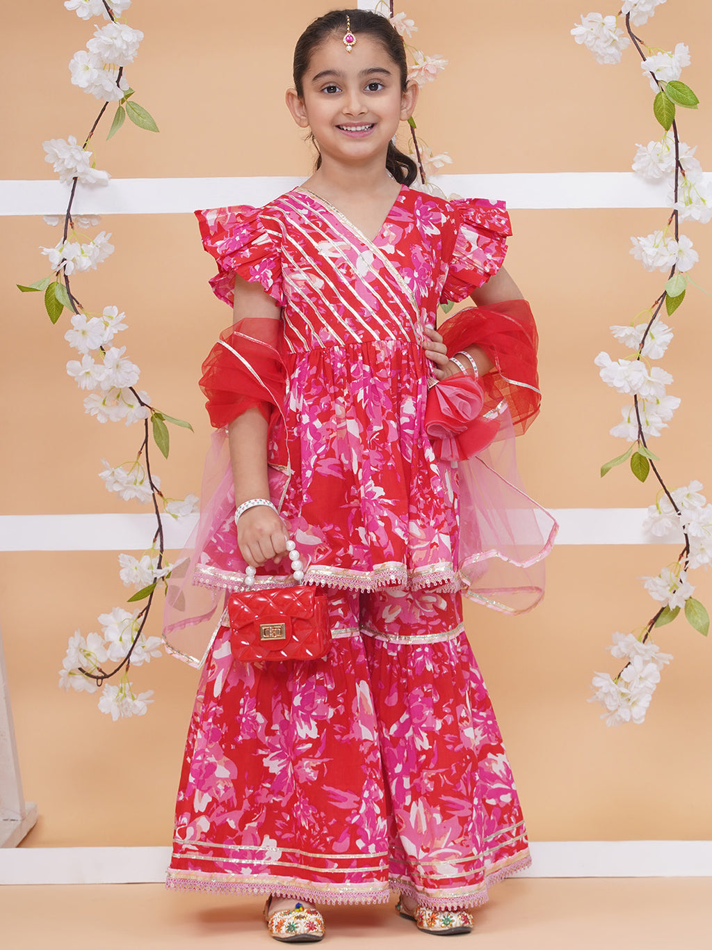 UC Printed Kurta & Sharara with Dupatta