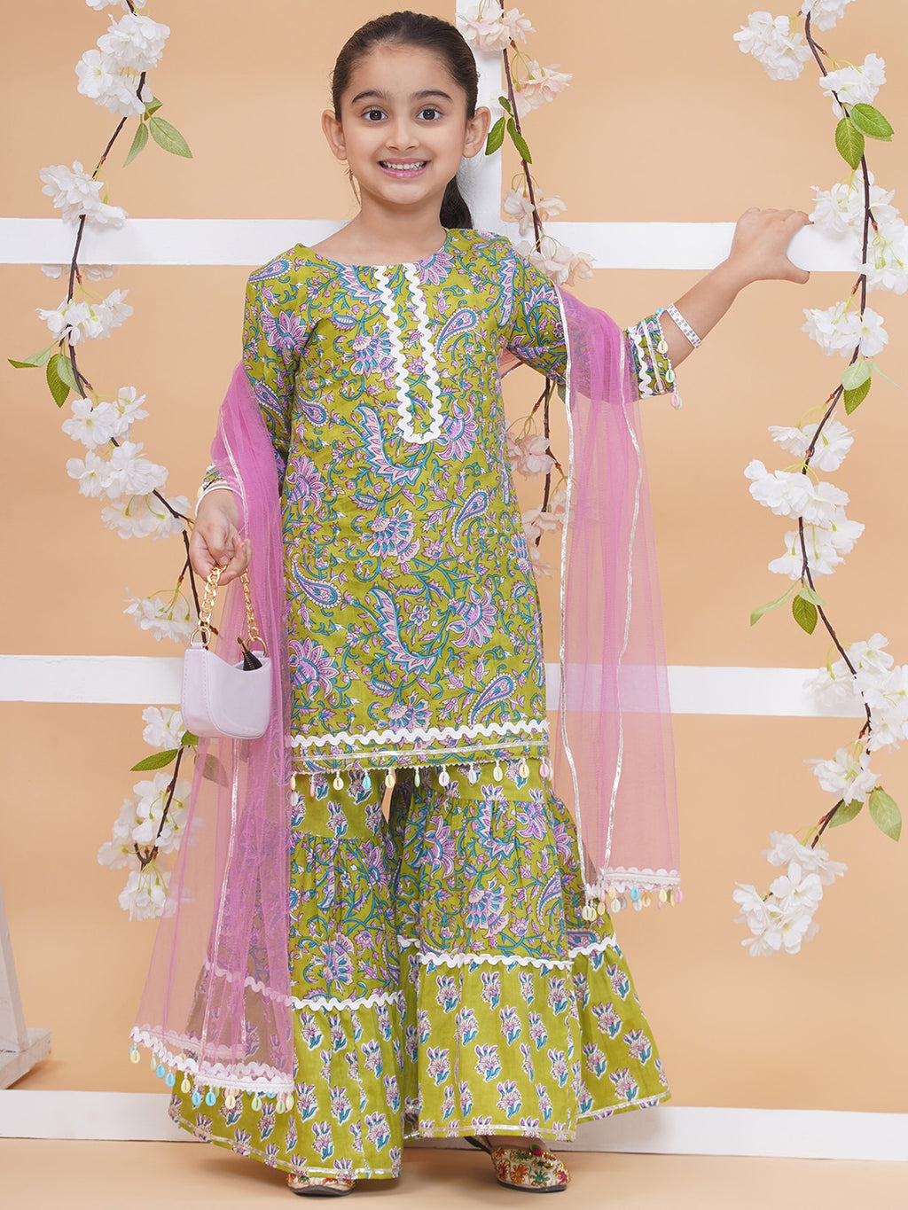 UC Printed Kurta & Sharara with Dupatta