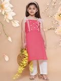 UC Cotton Woven Sleeveless Embroidered Kurta & Plazzoo