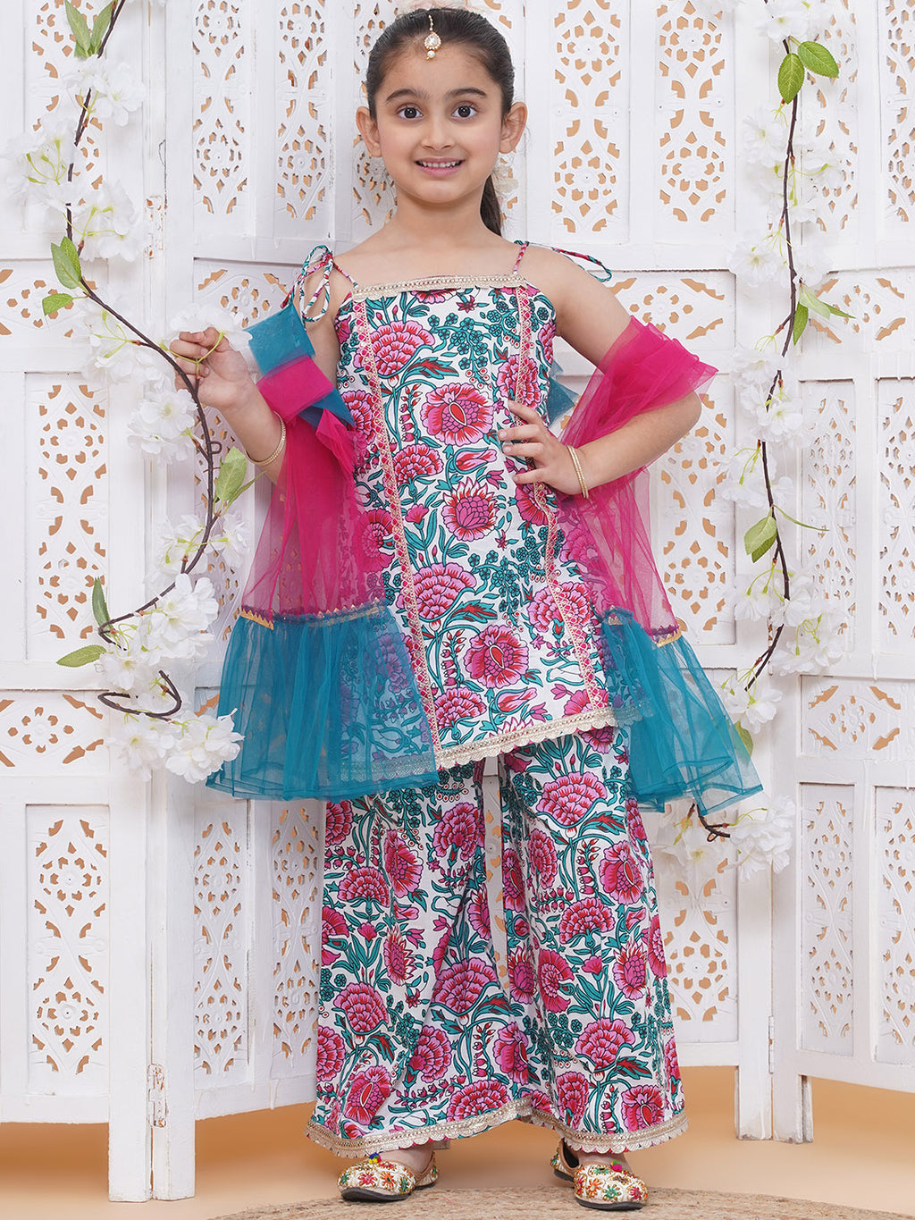 UC Printed Kurta & Sharara with Dupatta