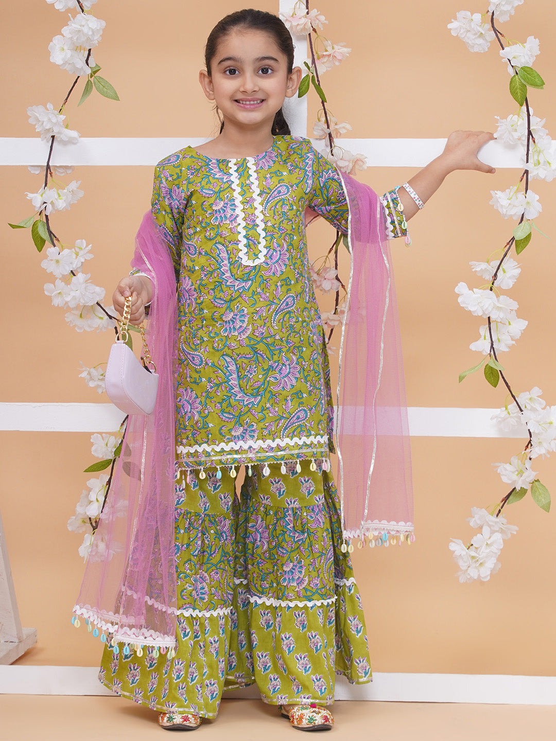 UC Printed Kurta & Sharara with Dupatta