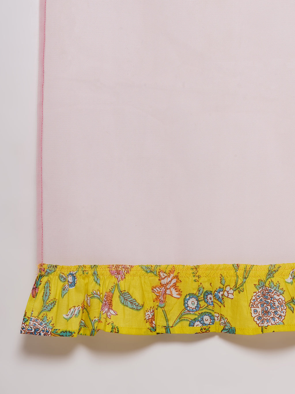 UC Cotton Woven Sleeveless Floral printed Lace Embellished Kurta & Garara with Dupatta and Purse Set