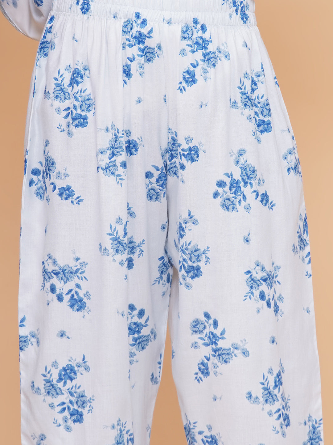 UC Printed White Kurta & Plazzo with Dupatta