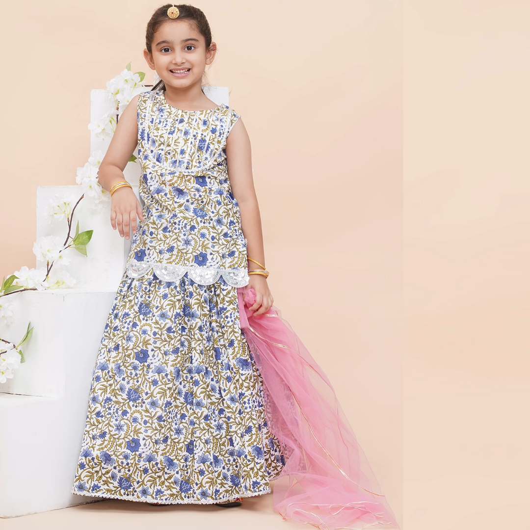 Printed Lehenga Kurta with Dupatta
